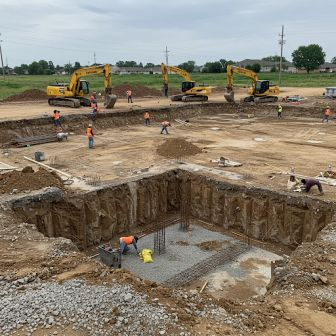 Underground work for a concrete house