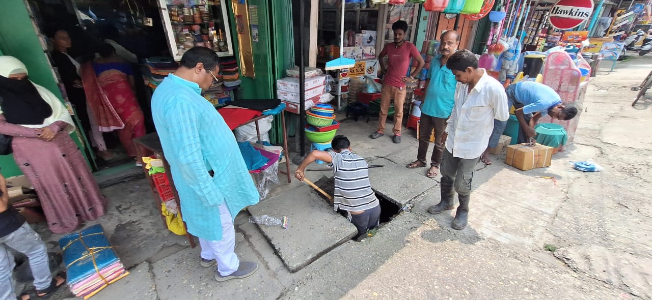 Drain cleaning activity at Alipurduar 12 number ward